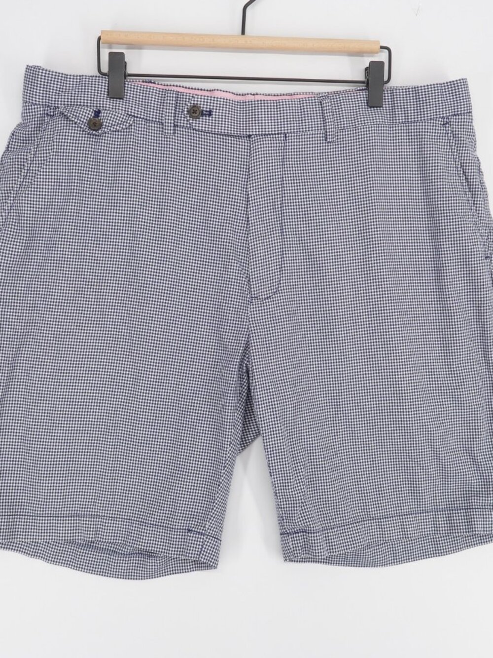 Polo Golf Ralph Lauren Shorts Mens 40 Blue Check Flat Front Cotton